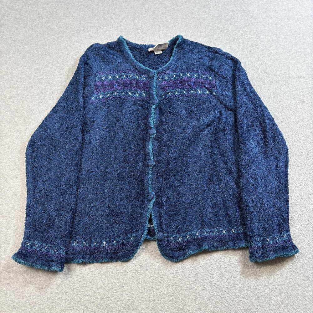 Bebhinn Marten Sweater Womens Medium Blue Boucle Knit Cardigan Ireland Boho Y2K